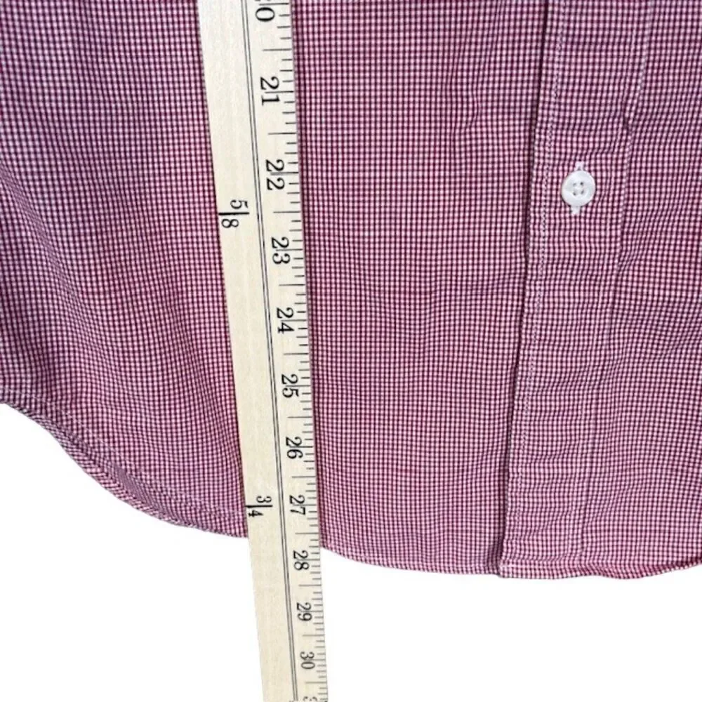J. Crew Red and White Gingham Check Men's Button Down Shirt Size XS‎